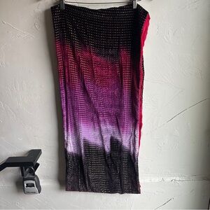 Velour‎ Ombré Infinity Scarf Gold Burnout Grid Whimsigoth Dark Romantic 15”x35”